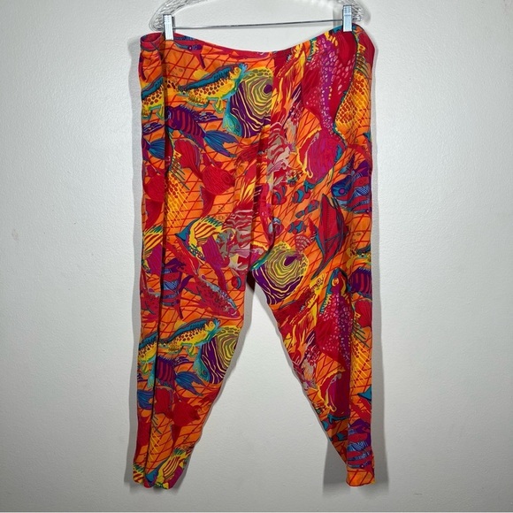 Vintage Albert & Pearl 100% Silk Tropical Fish Multicolor Shirt and Pants Set - Picture 16 of 16
